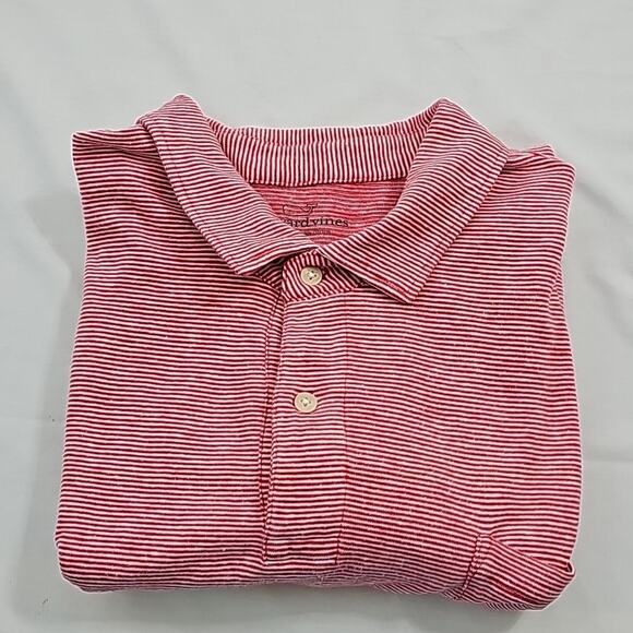 Vineyard Vines Mens Sz XXL Red/White Nautical Whale Logo Striped Polo Shirt - Picture 11 of 11